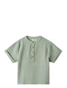 Shirt S/S Svend Tops T-shirts Short-sleeved Green Wheat