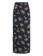 Chiffon Maxi Skirt Langt Skjørt Navy ROTATE Birger Christensen