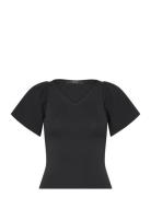 Vmginny Ss V-Neck Pullover Noos Tops Knitwear Jumpers Black Vero Moda