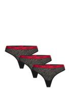 Triplet Thong Lace Stringtruse Undertøy Black HUGO