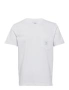 Square Pocket T-Shirt Tops T-shirts Short-sleeved White Makia