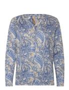 Sc-Felicity Aop Tops Blouses Long-sleeved Blue Soyaconcept