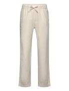 Trousers Linen Blend Bottoms Trousers Cream Lindex