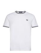 Twin Tipped T-Shirt Designers T-shirts Short-sleeved White Fred Perry