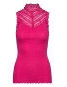 Rwbenita Sl Turtleneck Lace Top Tops T-shirts & Tops Sleeveless Pink R...