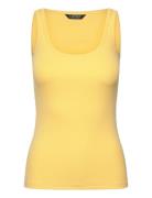 Stretch Cotton Tank Top Tops T-shirts & Tops Sleeveless Yellow Lauren ...