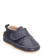 Luxury Leather Slippers Tøfler Innesko Navy Melton