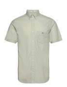 Reg Classic Poplin Ss Shirt Tops Shirts Short-sleeved Green GANT