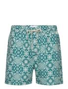 Stan Aop Swim Shorts 2.0 Badeshorts Green Les Deux