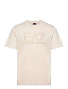 T-Shirt Tops T-shirts Short-sleeved Cream EA7