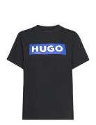 Vintage Tee_B Tops T-shirts & Tops Short-sleeved Black HUGO BLUE