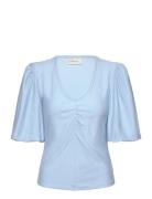 Rifagz Ss Balloon Blouse Tops Blouses Short-sleeved Blue Gestuz