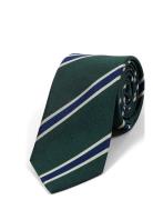 Green Striped Preppy Silk Slips Green AN IVY