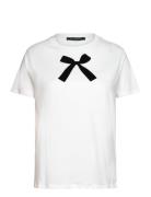 Bow Graphic Ss Tee Tops T-shirts & Tops Short-sleeved White French Con...