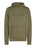 Big Hilfiger Hoody Tops Sweat-shirts & Hoodies Hoodies Khaki Green Tom...