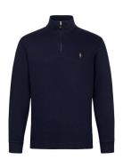 Estate-Rib Quarter-Zip Pullover Tops Knitwear Half Zip Jumpers Navy Po...