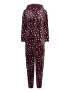 Decoy Heldragt M/Hætte Bottoms Jumpsuits Burgundy Decoy