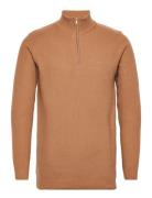 Lauritz 1/2 Zip Knit Tops Knitwear Half Zip Jumpers Beige Clean Cut Co...