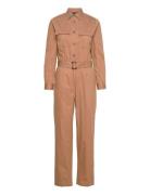 Britt Organic Cotton Cargo Jumpsuit Bottoms Jumpsuits Brown Lexington ...