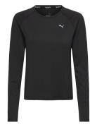 Run Cloudspun Ls Tee W Sport T-shirts & Tops Long-sleeved Black PUMA