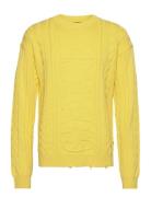 Logo Knit Designers Knitwear Round Necks Yellow Pas De Mer