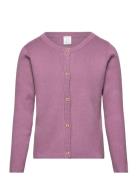 Cardigan Rib Tops Knitwear Cardigans Purple Lindex