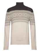 Heritage Jaqcuard Roller Neck Tops Knitwear Turtlenecks Beige Lindberg...