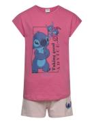 Set 2P Short + Ts Sets Sets With Short-sleeved T-shirt Pink Lilo & Sti...