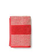 Check Towel 50X100 Cm Red/Sand Home Textiles Bathroom Textiles Towels ...