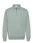 Cotton Comfort Wing Collar Q-Zip Tops Knitwear Half Zip Jumpers Blue C...