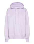 Woven Label Over D Hoodie Tops Sweat-shirts & Hoodies Hoodies Purple C...