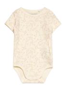 Body Ss W.aop Bodies Short-sleeved Cream Fixoni