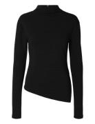 Slfganna Ls T-Neck Top Tops T-shirts & Tops Long-sleeved Black Selecte...