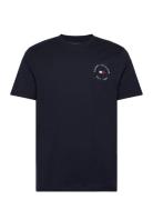 Roundle Logo Chest Tee Tops T-shirts Short-sleeved Navy Tommy Hilfiger