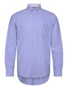 O1. Heather Oxford Check Reg Bd Tops Shirts Casual Blue GANT