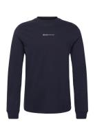 Rounded Hem Longsleeve Tops T-shirts Long-sleeved Navy Tom Tailor