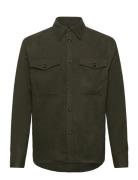 Flat Wool Overshirt Tops Overshirts Green J. Lindeberg