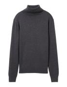 Knit Basic Turtleneck Tops Knitwear Turtleneck Grey Tom Tailor