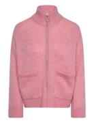 Slfsia Ras Ls Knit Zipper Cardigan Noos Tops Knitwear Cardigans Pink S...