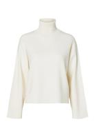 Slfkamma Ls Knit Roll Neck Noos Tops Knitwear Turtleneck White Selecte...