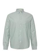 Reg Archive Oxford Stripe Shirt Tops Shirts Casual Green GANT