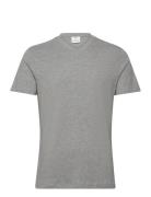 Basic Cotton V-Neck T-Shirt Tops T-shirts Short-sleeved Grey Mango