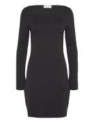 Sculpted Milano Ls Mini Dress Kort Kjole Black Calvin Klein Jeans