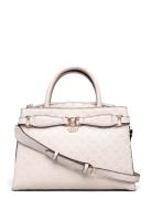 Arlena Logo Girlfriend Satchel Bags Top Handle Bags Cream GUESS