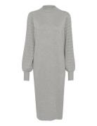 Kananna Knit Dress Knelang Kjole Grey Kaffe