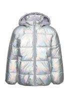 Puffer Jacket Small Kids Fôret Jakke Silver Lindex