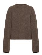 Niclas Short Sweater Tops Knitwear Jumpers Brown Stylein