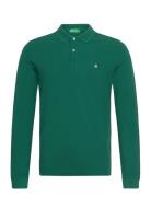 L/S Polo Shirt Tops Polos Long-sleeved Green United Colors Of Benetton