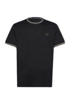 Twin Tipped T-Shirt Designers T-shirts Short-sleeved Black Fred Perry