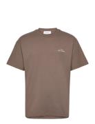 Crew T-Shirt Tops T-shirts Short-sleeved Brown Les Deux